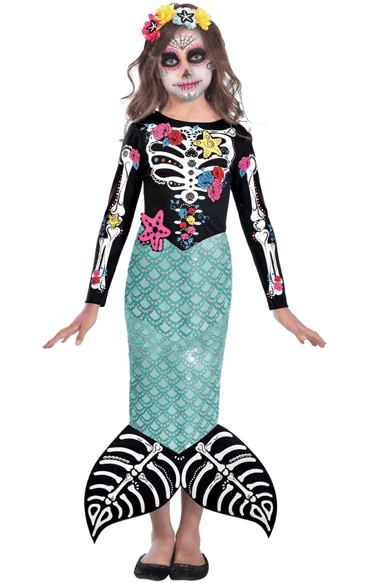 Kids Day of the Dead Mermaid Costume