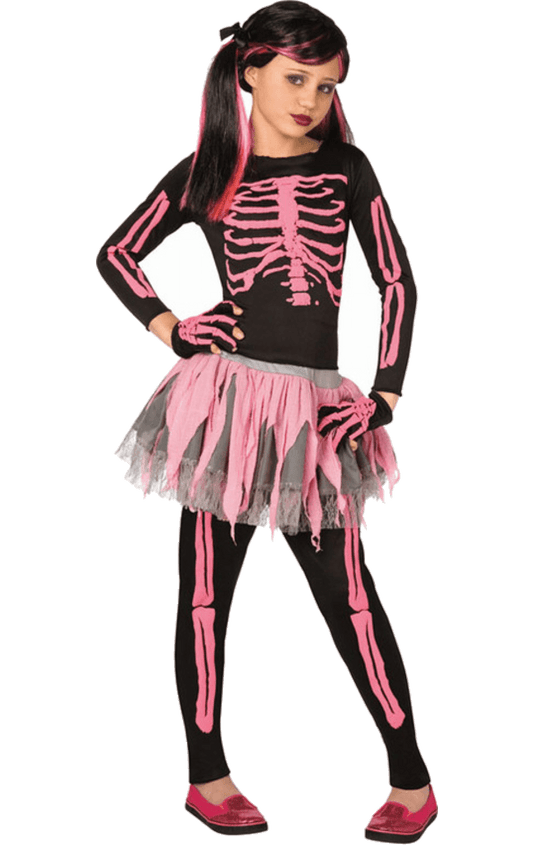 Kids Pink Skeleton Tutu Costume