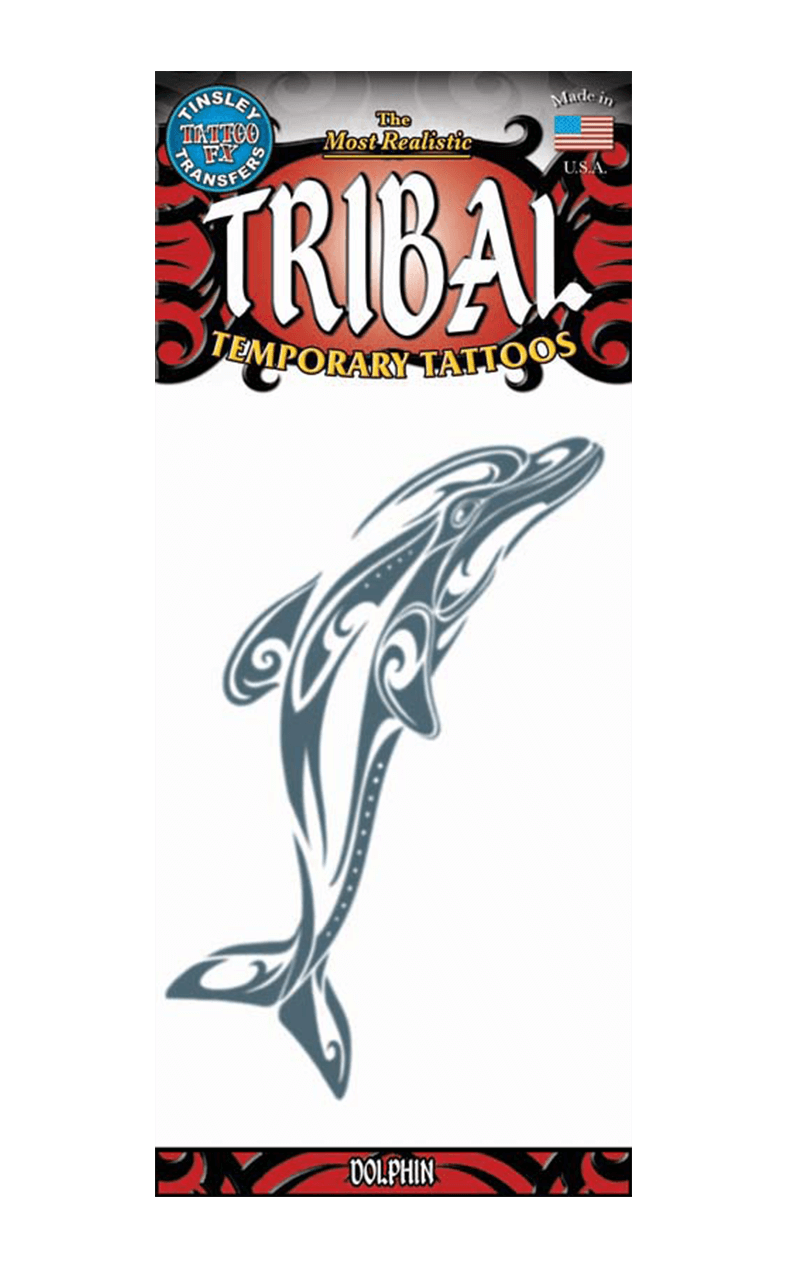 Dolphin Tribal Temporary Tattoo Accessory