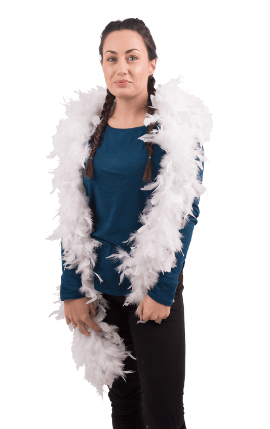 Accessoire boa à plumes blanches