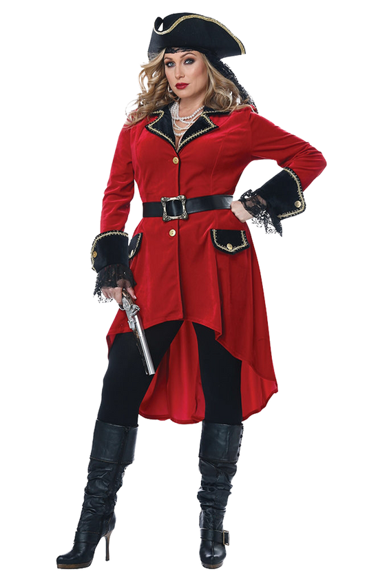 Womens Plus Size Captain Hook Costume