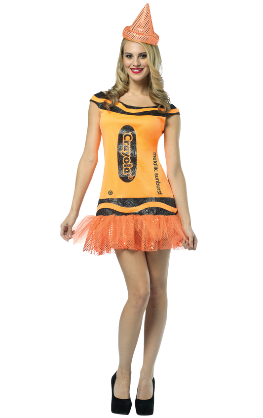 Ladies Sunburst Orange Crayola Crayon Costume