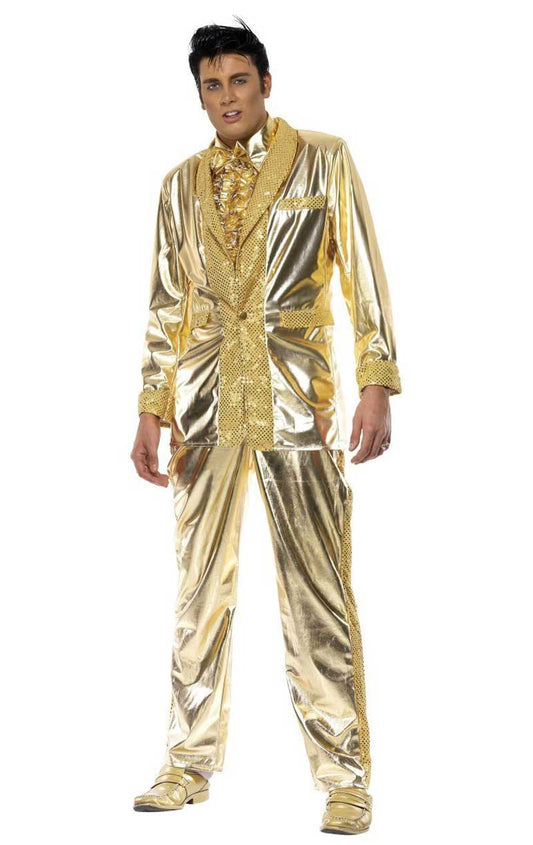 Costume de costume doré Elvis Presley pour homme