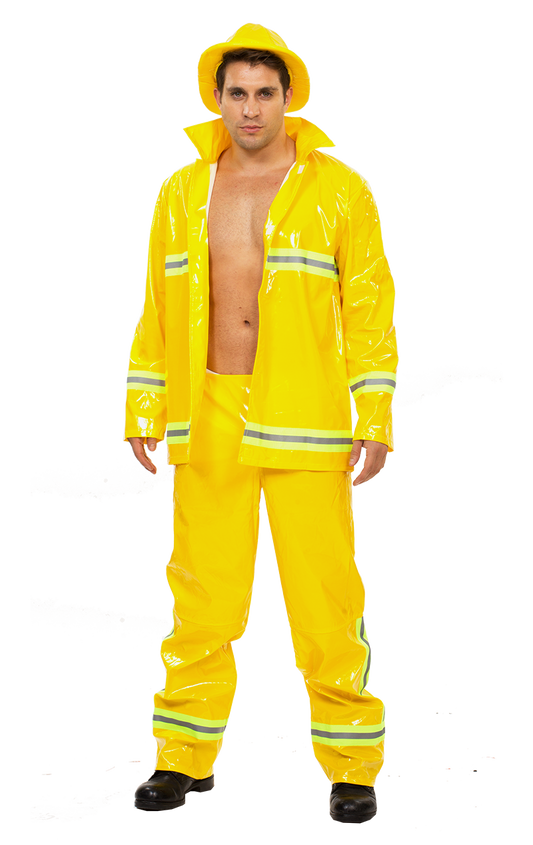 Mens Yellow Fireman Costume