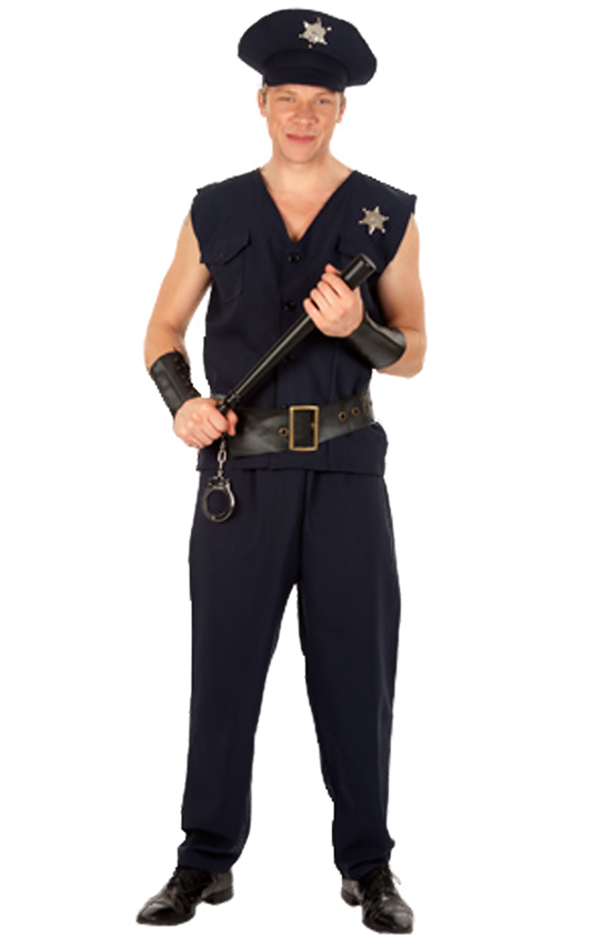 Mens Policeman and Cuffs Costume