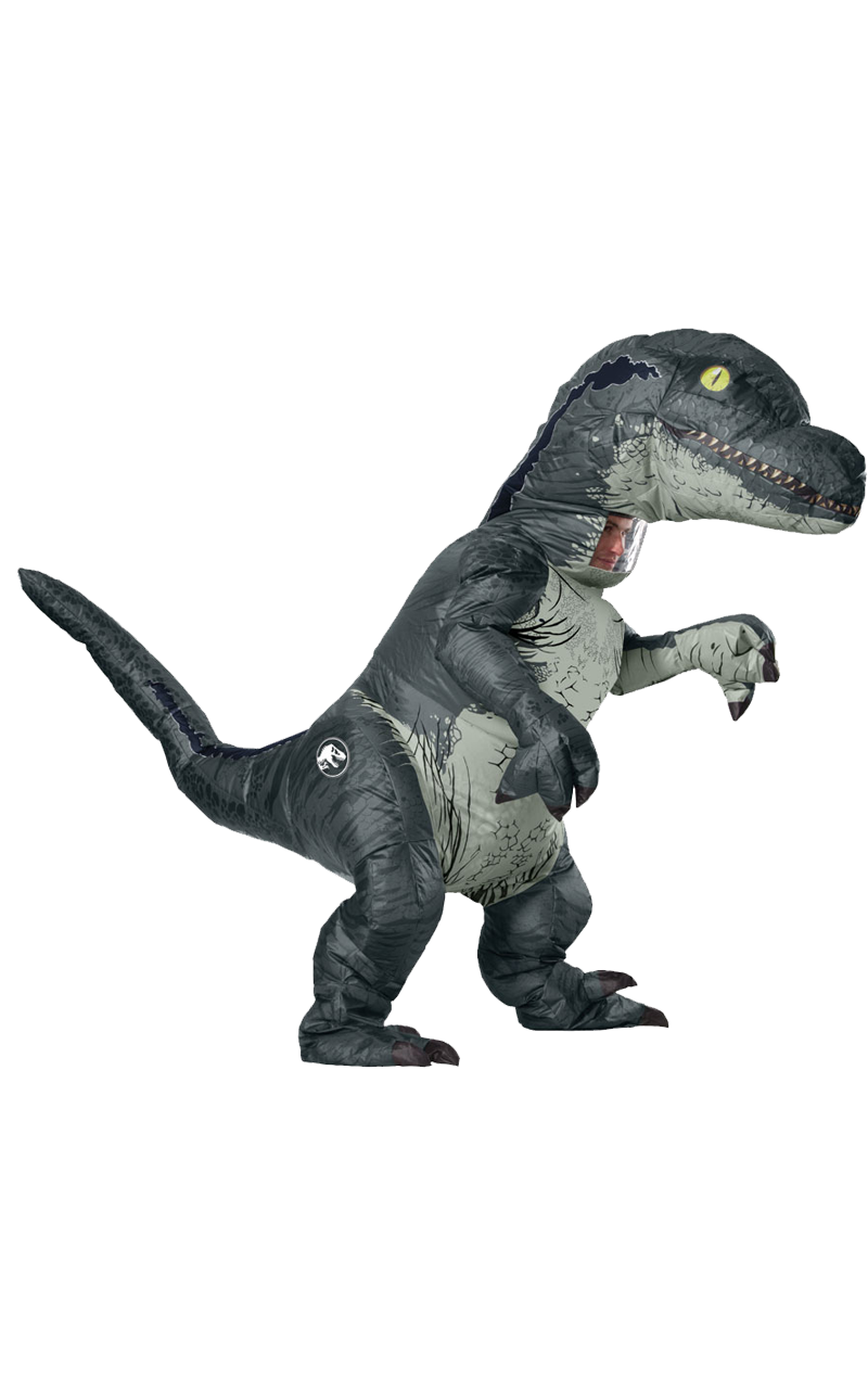 Adult Blue The Inflatable Raptor Dinosaur Costume