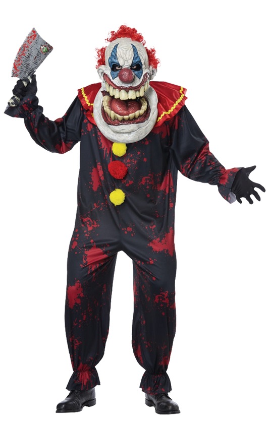 Mens Big Mouth Twisted Halloween Clown Costume