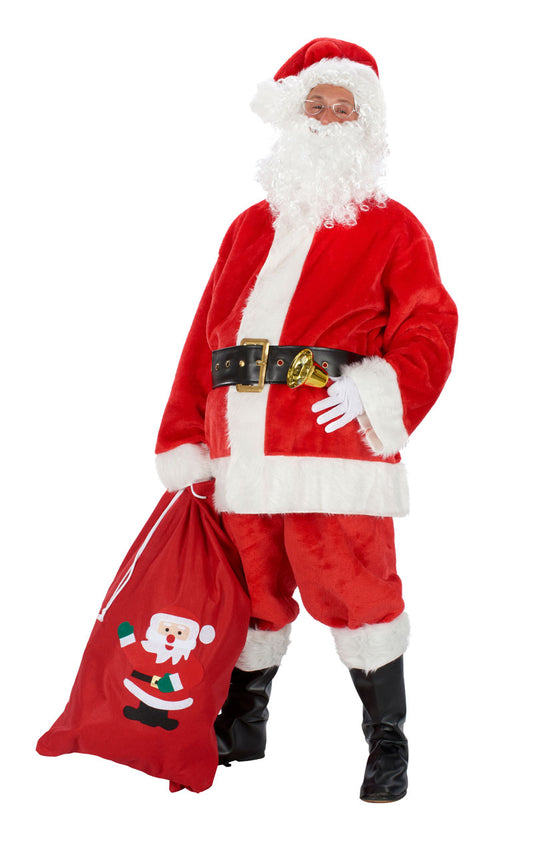 Costume de Père Noël en peluche de luxe pour adulte