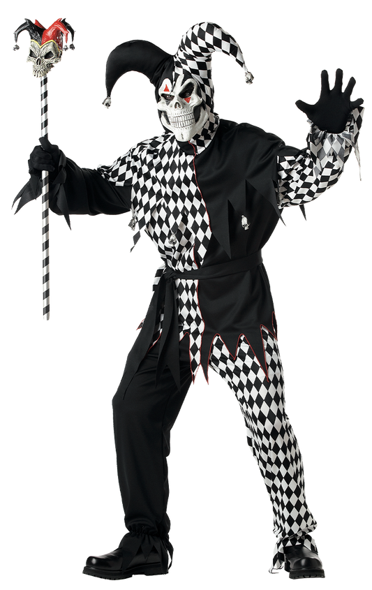 Mens Evil Scary Jester Costume