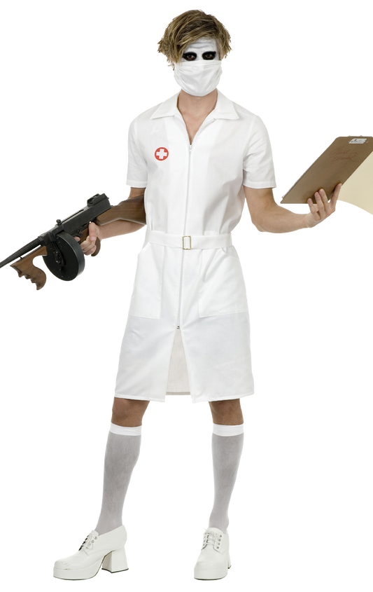 Mens Twisted Nurse Joker Costume