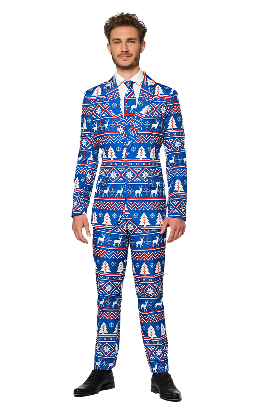 Costume de Noël bleu pour homme SuitMeister