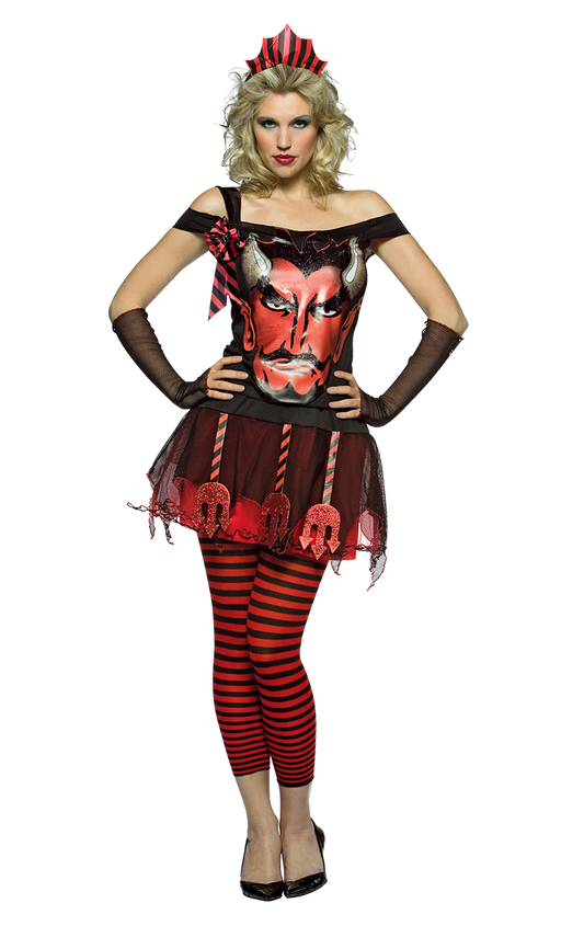 Womens Halloween Devil Face Costume