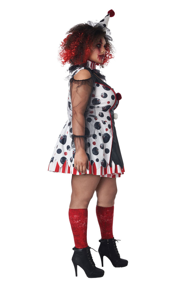 Womens Plus Size Twisted Clown Costume fancydress