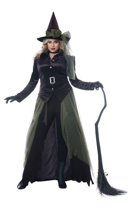 Womens Plus Size Gothic Witch Costume