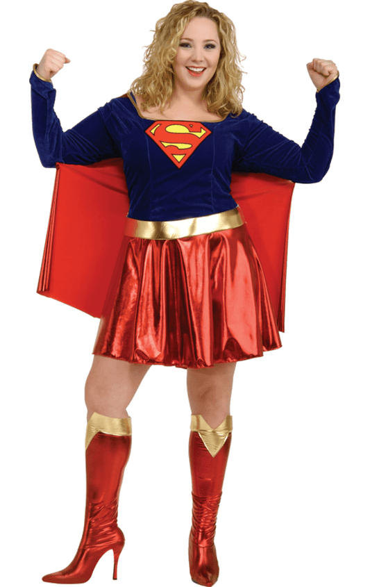 Damen Plus Size Supergirl Kostüm