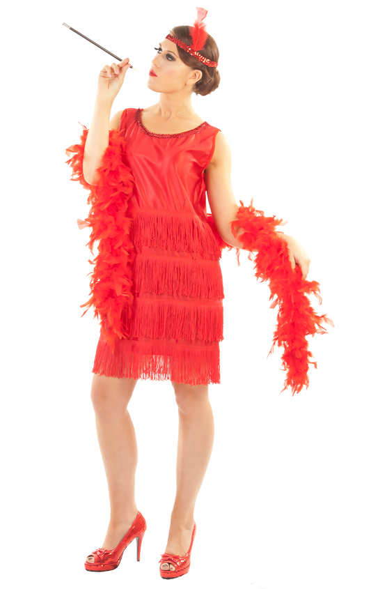 Ladies Roaring 20s Red Flapper Dress