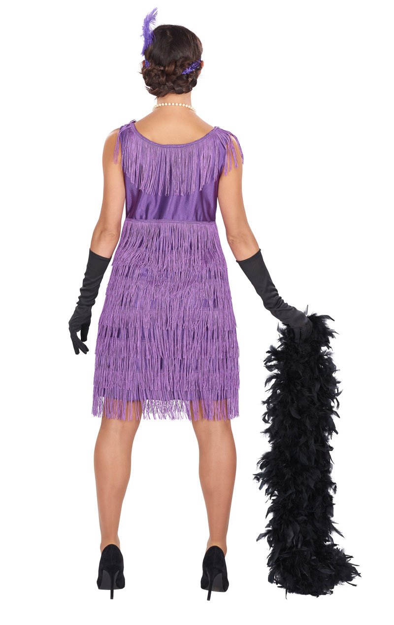 Womens 1920s Purple Flapper Costume fancydress