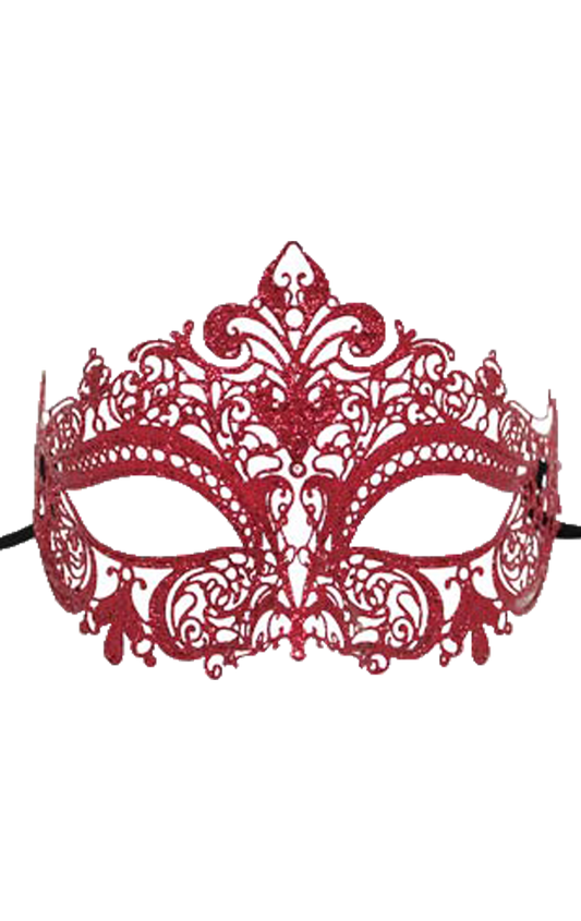 Red Metal Masquerade Facepiece Accessory