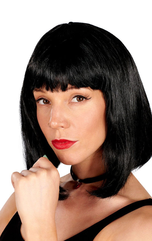 Adult Black Bob Wig Accessory - Fancydress.com