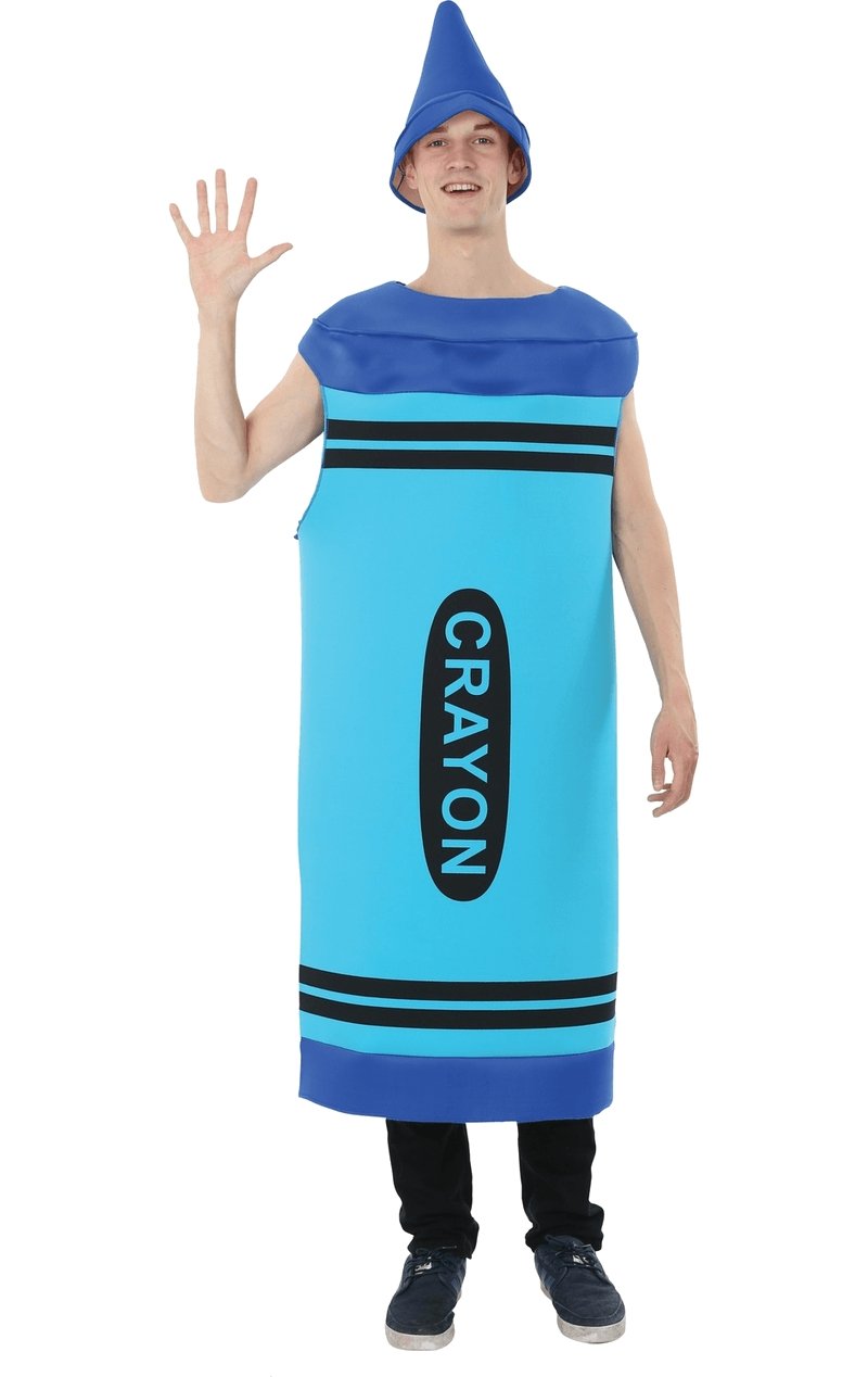 Adult Blue Crayon Costume - Fancydress.com