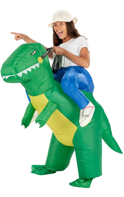 Adult Inflatable Ride On Dinosaur Costume - Fancydress.com