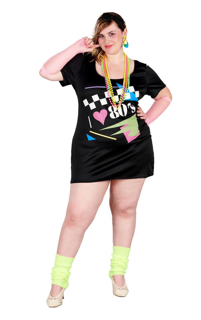 Adult Plus Size I Love The 80s Costume - Fancydress.com