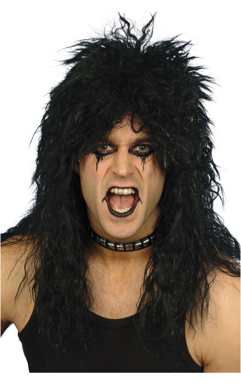 Alice Cooper Black Wig - Fancydress.com