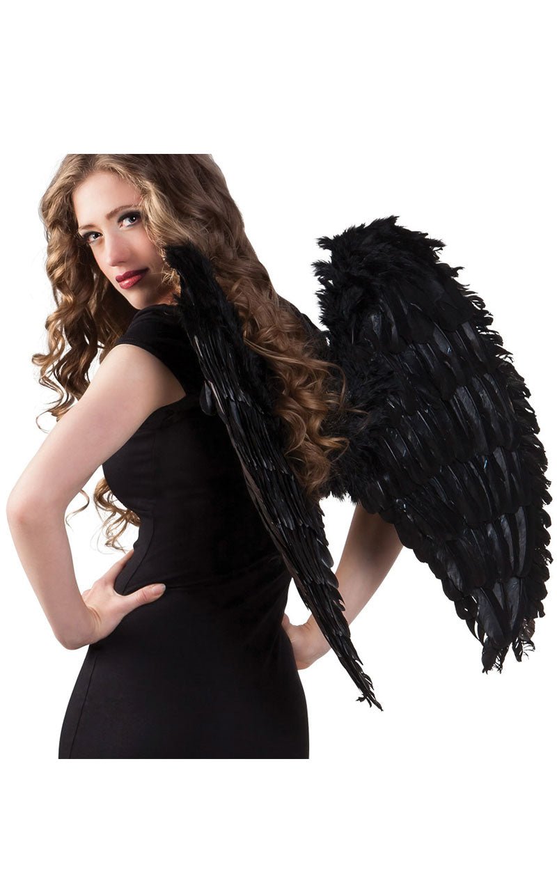 Large Black Feather Angel Wings Accessory
