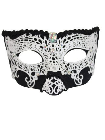 Delma Black/White Facepiece - Fancydress.com