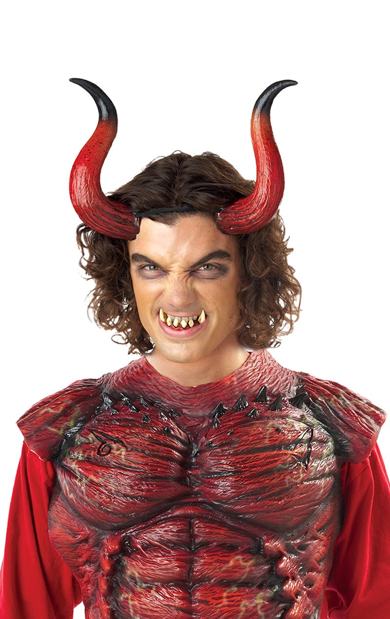 Hellion Horns With Teeth Set - Fancydress.com