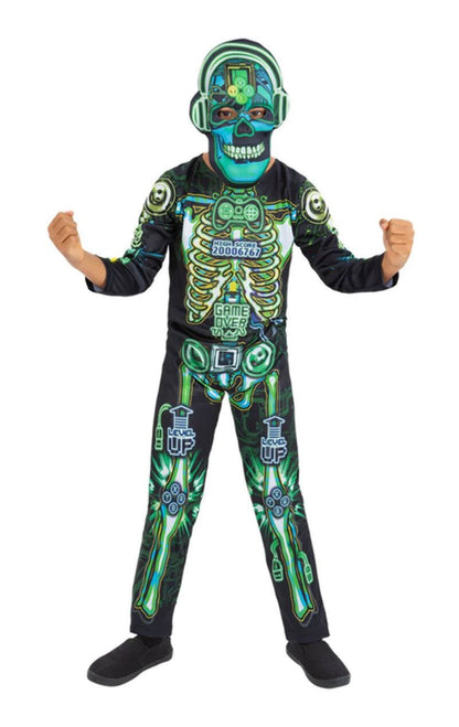 Kids Glow in the Dark Tech Skeleton Halloween Cost - Fancydress.com