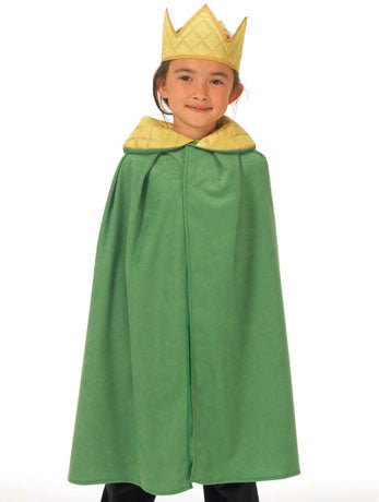 Kids Green Cloak & Crown Costume - fancydress.com