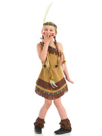 Child Red Indian Girls Costume Squaw Dream Catcher Pocahontas Fancy Dress  Outfit