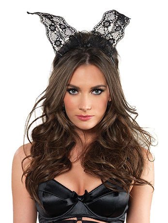 Lace Bunny Ears Accessory - Fancydress.com