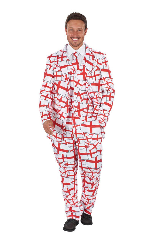 Mens St George England Flag Suit - Fancydress.com