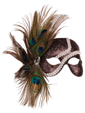 Peacock Heaven Black Facepiece - Fancydress.com