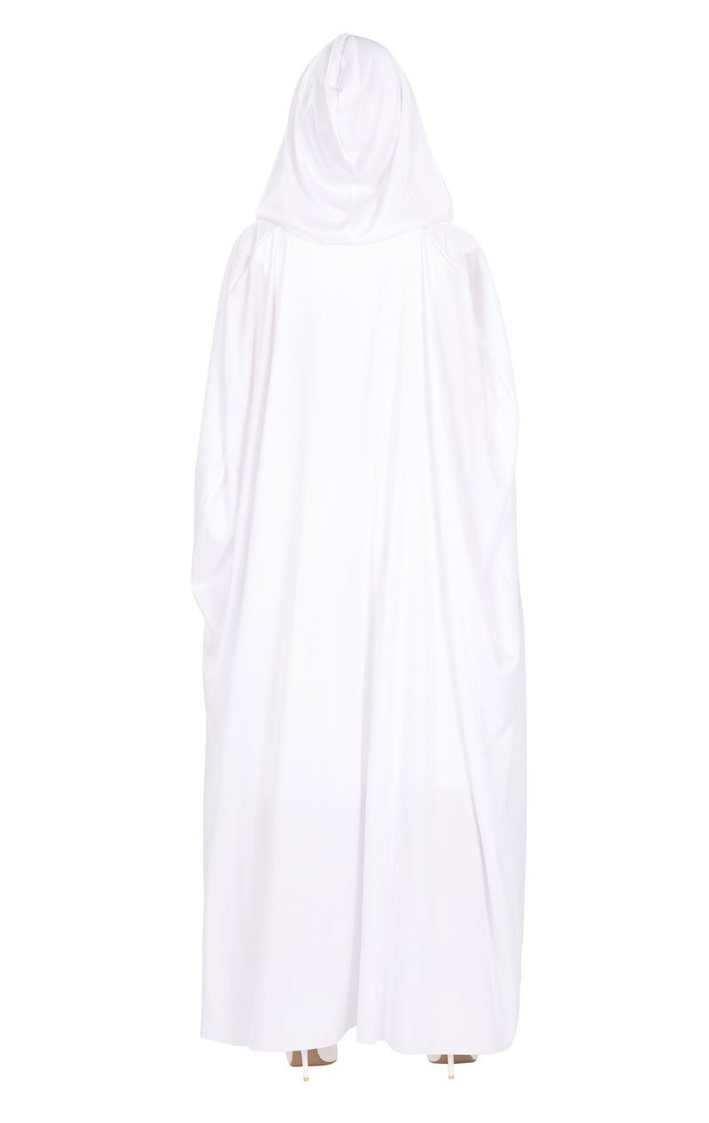 Unisex White Hooded Cape - Fancydress.com