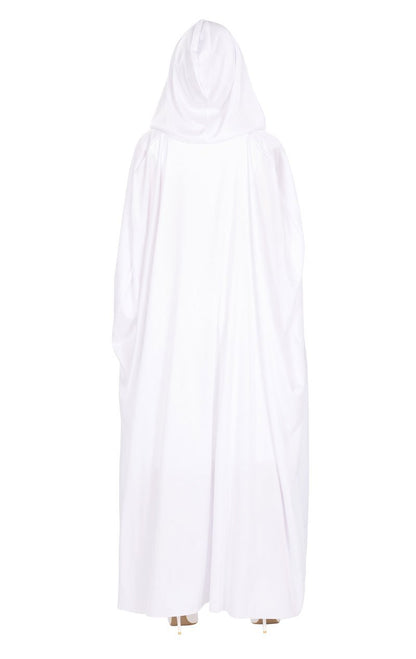 Unisex White Hooded Cape - Fancydress.com