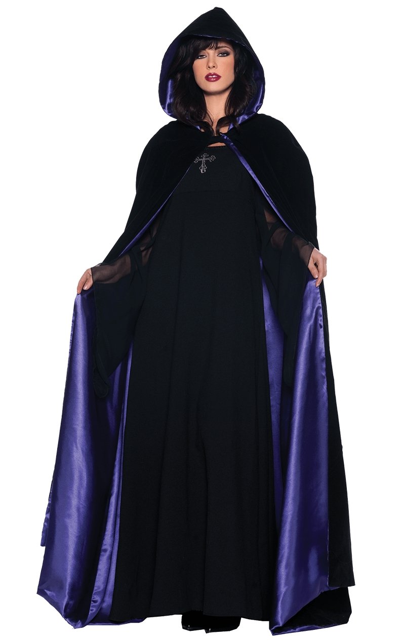 Velvet Reversible Purple Cape - Fancydress.com