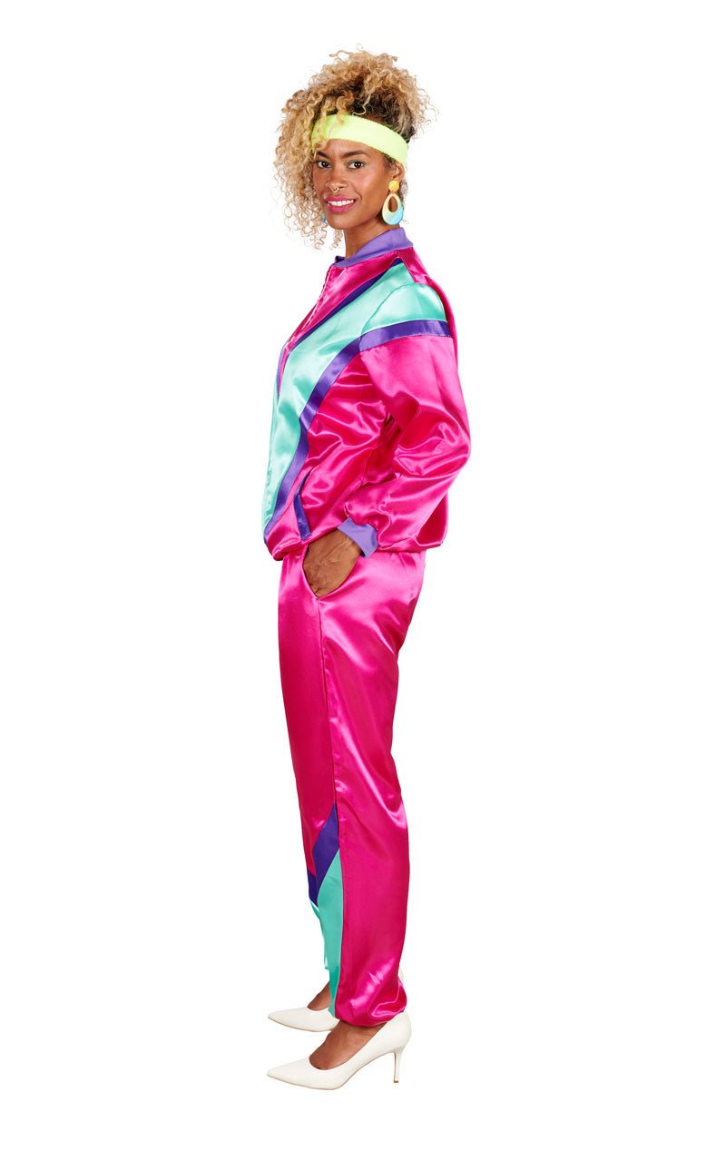 Womens 80s Pink Shellsuit Costume - Fancydress.com