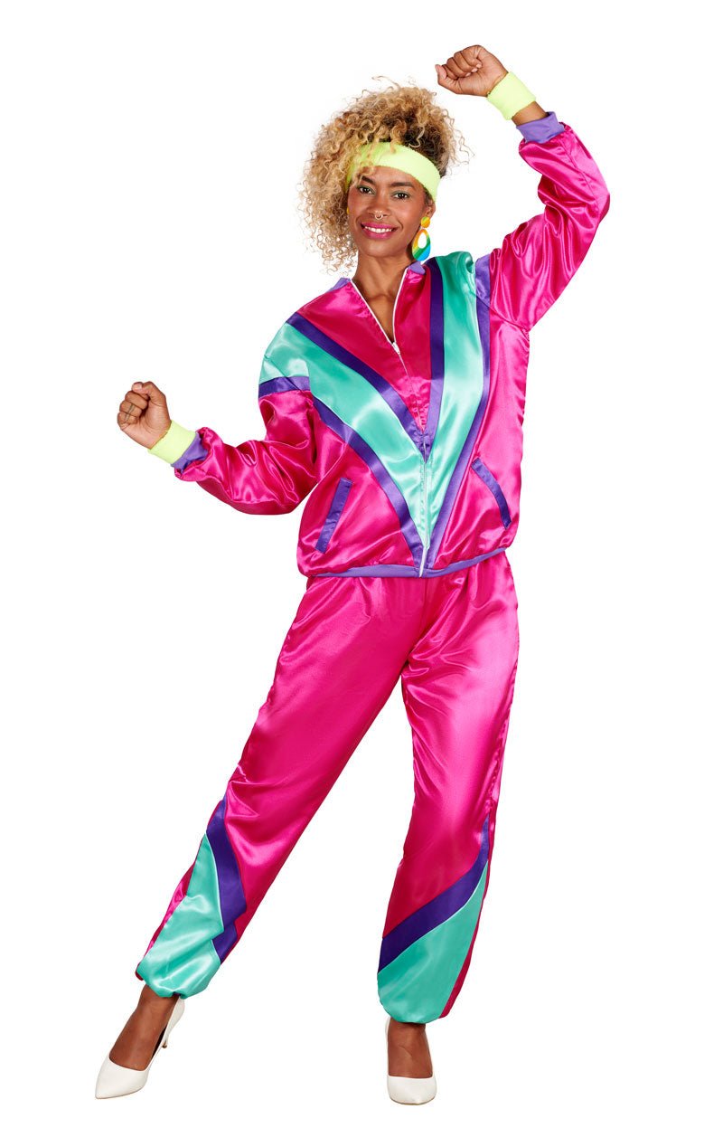 Womens 80s Pink Shellsuit Costume - Fancydress.com