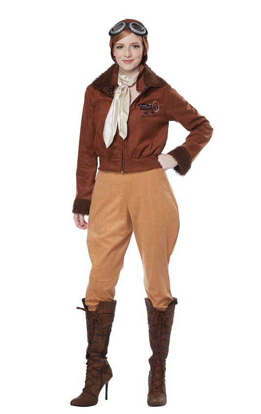 Womens Amelia Earhart Aviator Costume - Fancydress.com