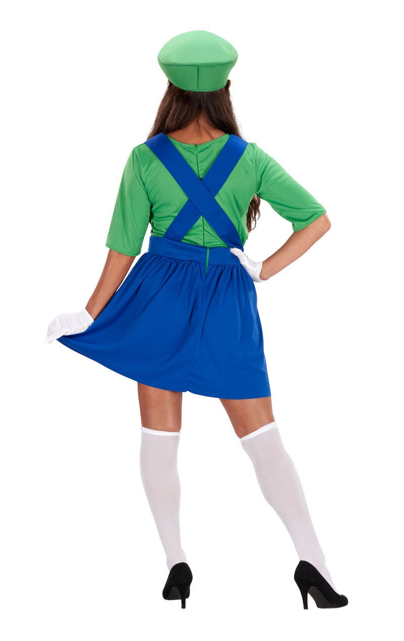 Womens Green Italian Plumber Dress - Fancydress.com