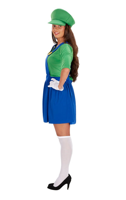 Womens Green Italian Plumber Dress - Fancydress.com