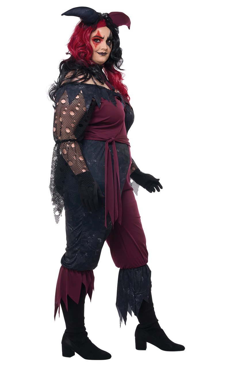 Womens Psycho Jester Plus Size Costume - Fancydress.com